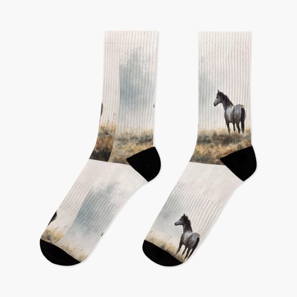 Item preview, A lone Appaloosa horse standing in a misty field at twilight Horses in Motion designed and sold by CDC40.