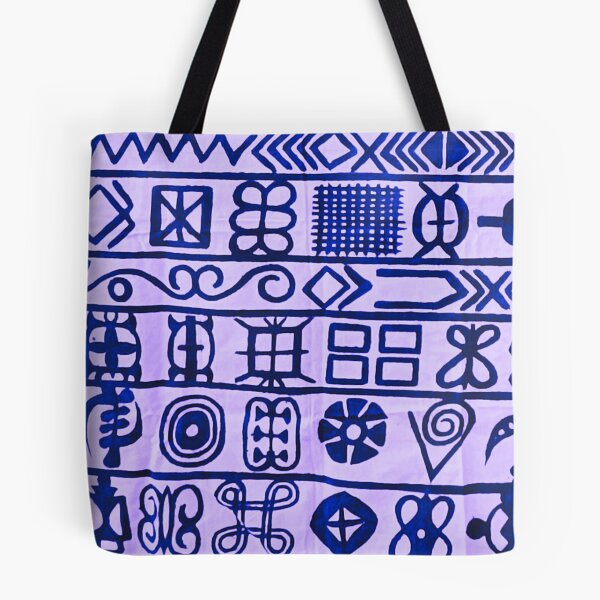 Item preview, Handpainted Stylised Adinkra symbols Ivory Coast & Ghana - Purple & Navy designed and sold by TamiahDesigns.
