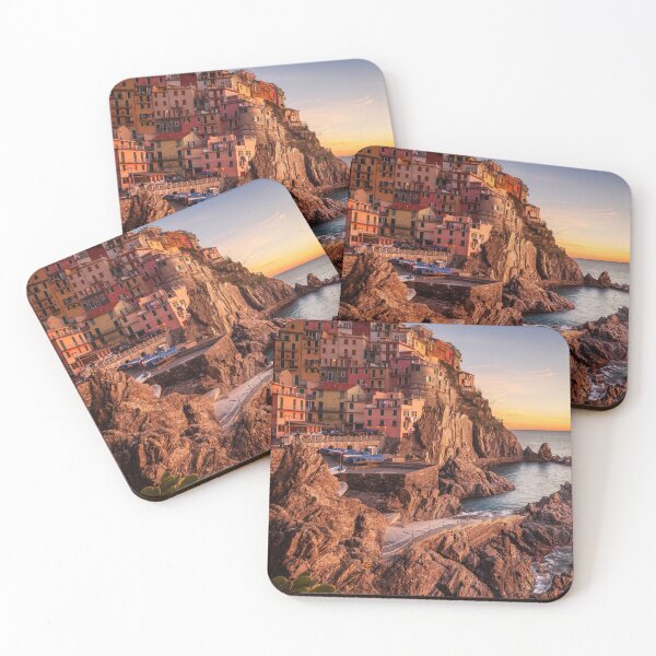 Item preview, Manarola Village at Sunset, Cinque Terre Coastal Photography designed and sold by Stefano Orazzini.