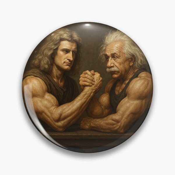 Item preview, Newton vs Einstein Arm Wrestling Epic Battle Painting designed and sold by HoopeStylee.