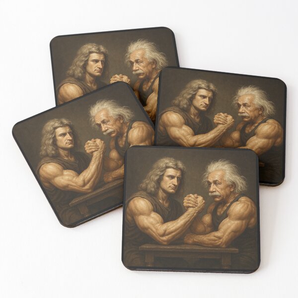 Item preview, Newton vs Einstein Arm Wrestling Epic Battle Painting designed and sold by HoopeStylee.