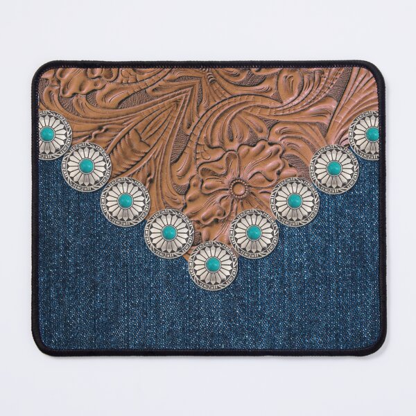 Item preview, Rustic Brown Blue Denim Cowboy Pattern Western Country designed and sold by LEILA ART SPACE.
