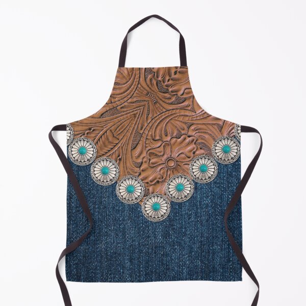 Artikelvorschau, Rustikales braun-blaues Denim-Cowboymuster Western Country entworfen und verkauft von LEILA ART SPACE.
