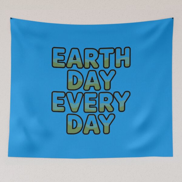 Item preview, Earth Day Every Day – Ecological Phat Outline Typography designed and sold by mawitn.