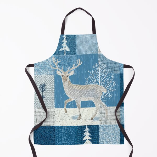 Item preview, Deer Patchwork - Abstract Blue grey Scandinavian designed and sold by scicilysimonee.