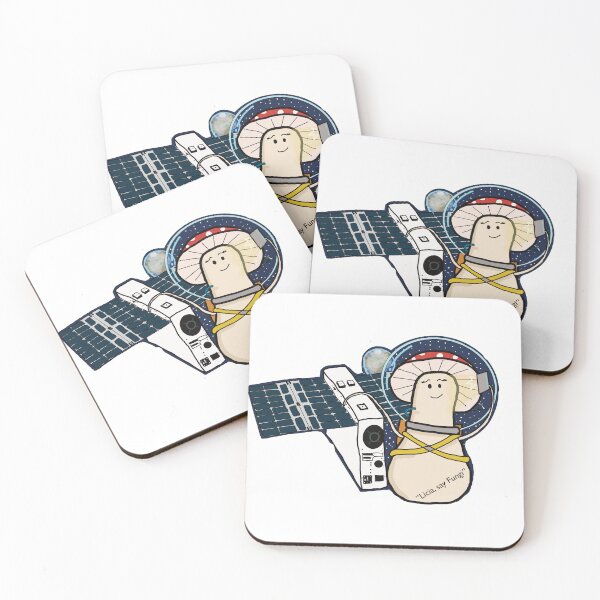 Item preview, AstroFungi selfie with Licia, the cube satellite - sticker version designed and sold by CosmicFunGirl.