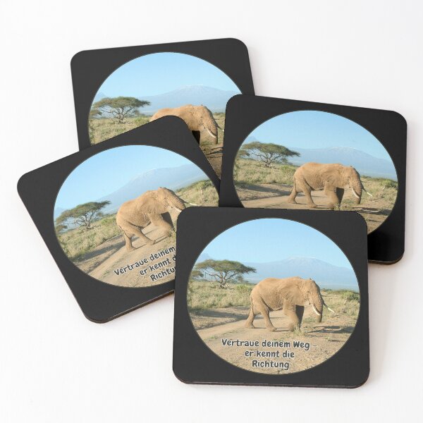Item preview, Elephant in front of Kilimanjaro – Trust your path designed and sold by Katja LebenFreude.