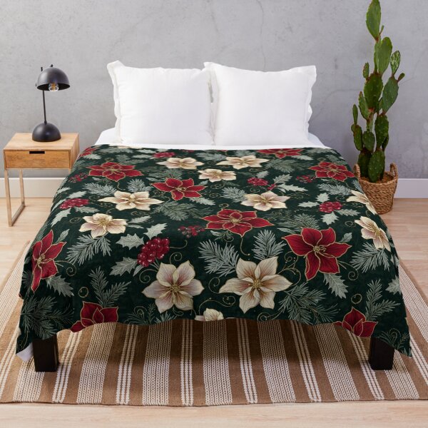 Item preview, Christmas Poinsettia Flowers Seamless Pattern | Festive Floral Holiday designed and sold by ralucasilvia87.