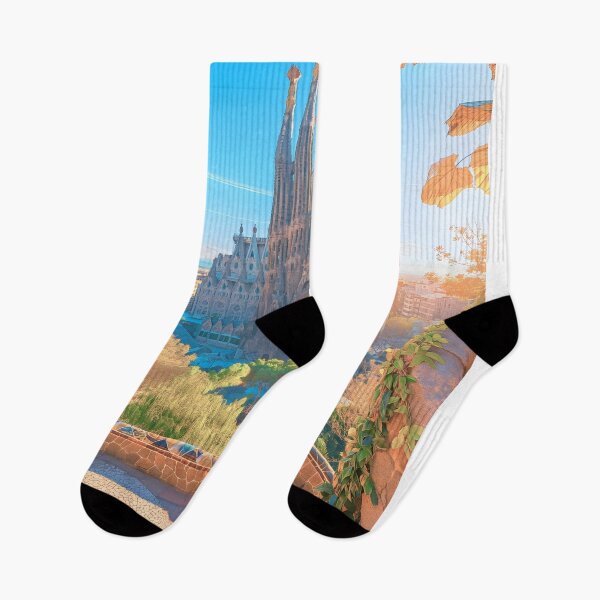 Item preview, Sagrada Familia Barcelona Travel Poster, Spain Gaudi Art Print (60 Characters) designed and sold by LaFabricaArt.