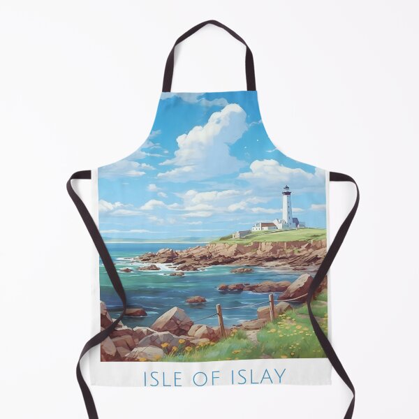 Item preview, Isle of Islay Lighthouse Vintage Scottish Travel Poster Art designed and sold by LaFabricaArt.