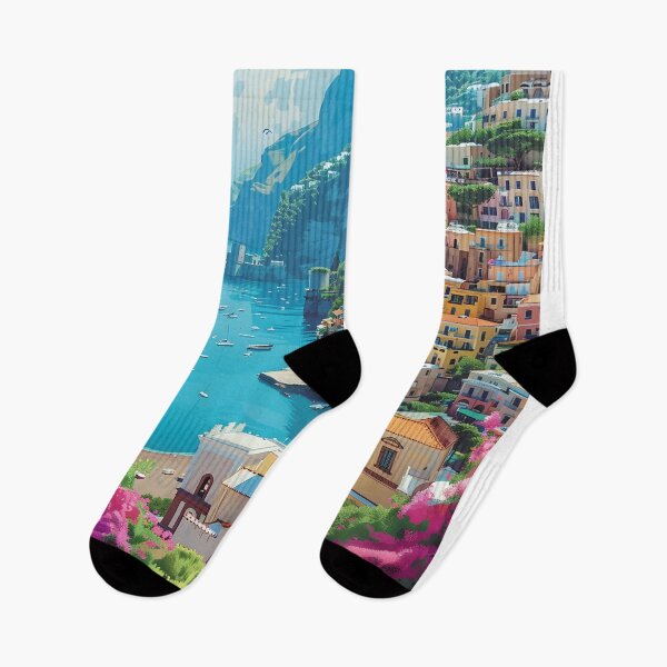 Item preview, Positano Amalfi Coast Vintage Italian Travel Art designed and sold by LaFabricaArt.
