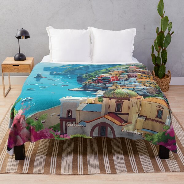 Item preview, Positano Amalfi Coast Vintage Italian Travel Art designed and sold by LaFabricaArt.