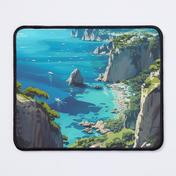 Item preview, Capri Faraglioni Rocks Turquoise Italian Coastal Art designed and sold by LaFabricaArt.