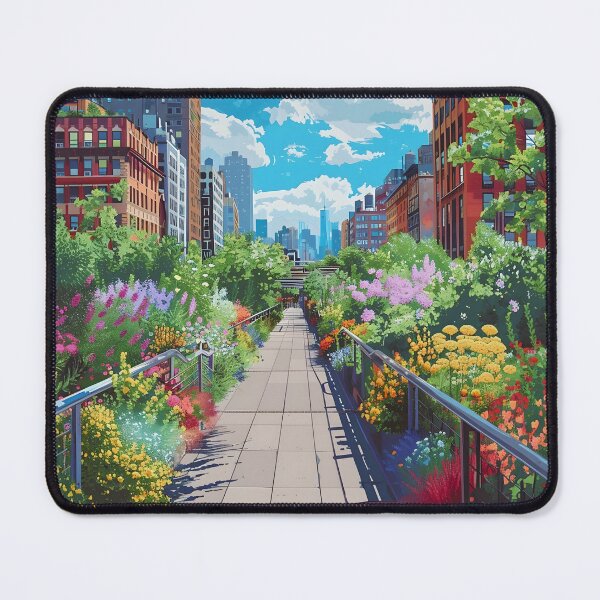 Item preview, High Line Park NYC Urban Garden Vintage Poster designed and sold by LaFabricaArt.