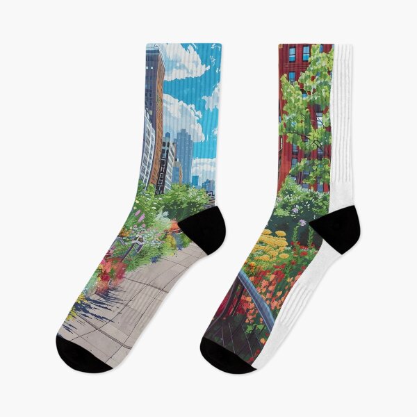 Item preview, High Line Park NYC Urban Garden Vintage Poster designed and sold by LaFabricaArt.