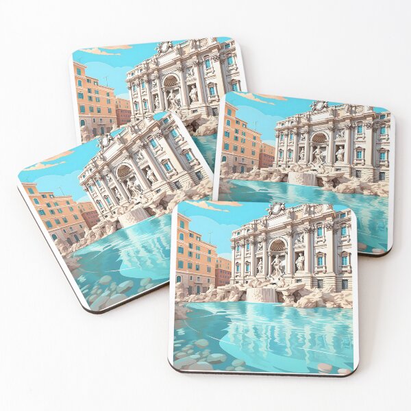 Item preview, Trevi Fountain Rome Baroque Travel Poster Art designed and sold by LaFabricaArt.
