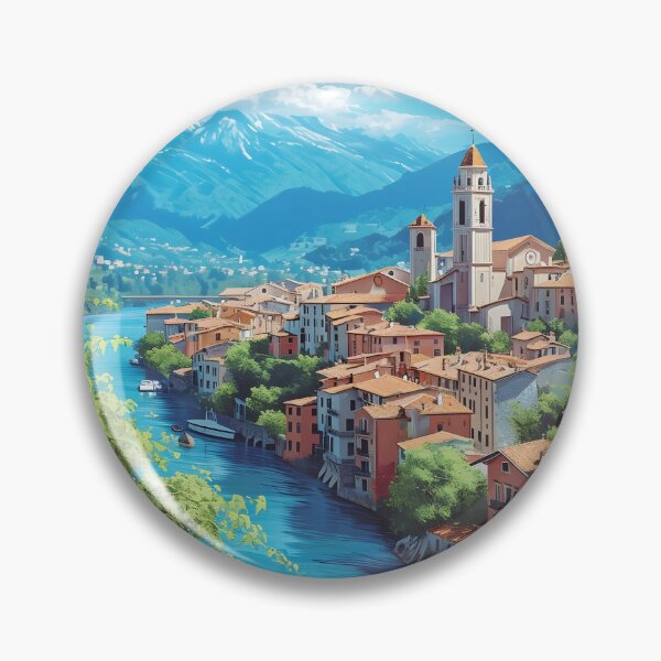 Item preview, Bassano del Grappa River Brenta Vintage Alps designed and sold by LaFabricaArt.