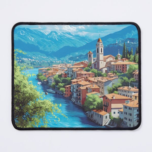 Item preview, Bassano del Grappa River Brenta Vintage Alps designed and sold by LaFabricaArt.