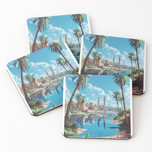Item preview, Luxor Egypt Nile River Oasis Vintage Poster designed and sold by LaFabricaArt.