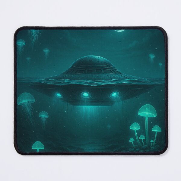 Item preview, Bioluminescent UFO Beneath the Waves designed and sold by ArtFlow1.