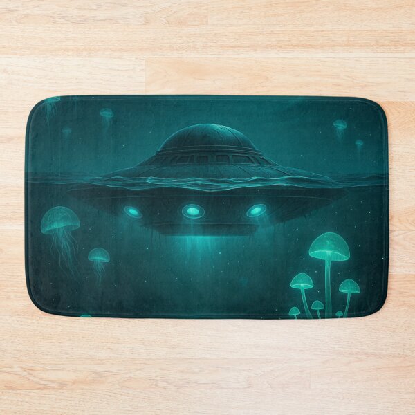 Item preview, Bioluminescent UFO Beneath the Waves designed and sold by ArtFlow1.
