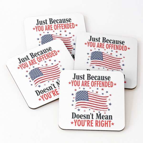 Item preview, Just Because You Are Offended Doesn’t Mean You’re Right – Bold Free Speech Patriotic Flag designed and sold by Jaanussar.