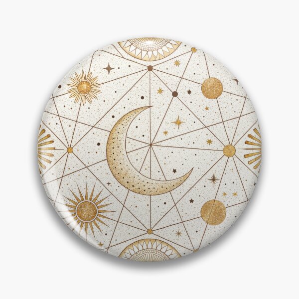 Artikelvorschau, Himmlisches Boho-Mond- und Sonnenmuster – Goldenes kosmisches Design mit Sternen entworfen und verkauft von NoctaHike.