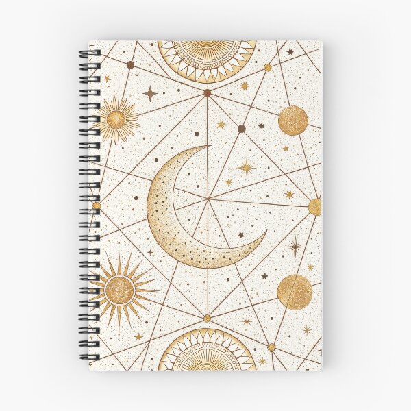 Item preview, Celestial Boho Moon and Sun Pattern – Golden Cosmic Design with Stars designed and sold by NoctaHike.