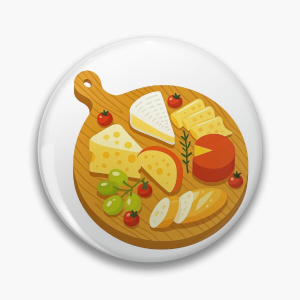 Item preview, Cheese Board with Grapes and Tomatoes Food Illustration designed and sold by ArtfulWeave.