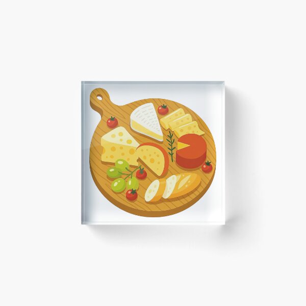 Item preview, Cheese Board with Grapes and Tomatoes Food Illustration designed and sold by ArtfulWeave.