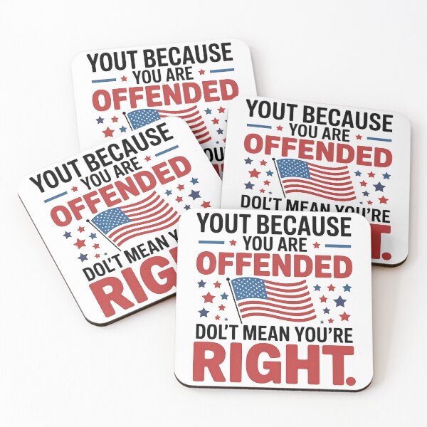 Item preview, Just Because You Are Offended Doesn’t Mean You’re Right – Bold Free Speech Patriotic Flag designed and sold by Jaanussar.