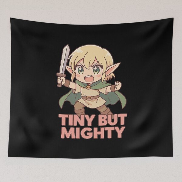 Item preview, Tiny but Mighty – Funny Anime Elf Power designed and sold by Design_Your_Day.