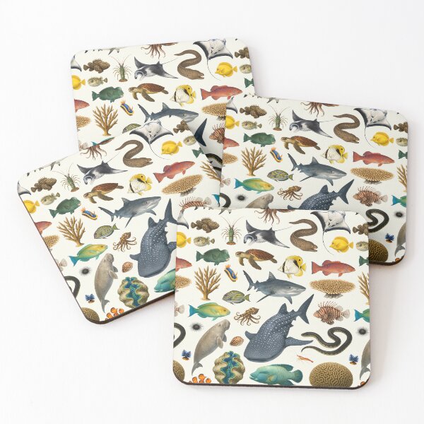 Item preview, Animals of The Great Barrier Reef Illustration Chart designed and sold by kakarikihill.