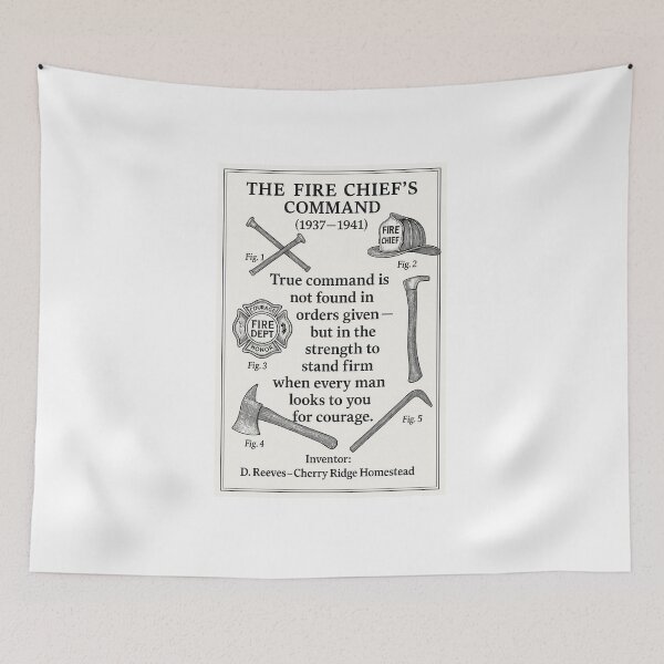 Item preview, The Fire Chief’s Command – Vintage Firefighter Patent Print (1937–1941) designed and sold by Rustic Ridge Designs.