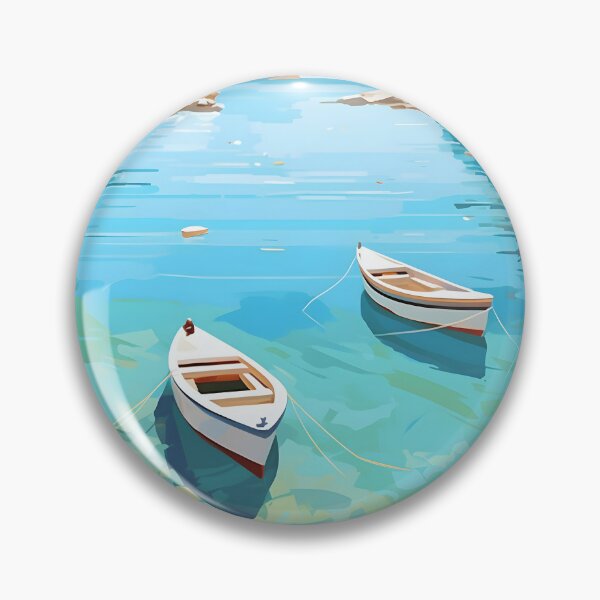 Item preview, Rhodes Greece Lindos Bay Turquoise Vintage Boats designed and sold by LaFabricaArt.
