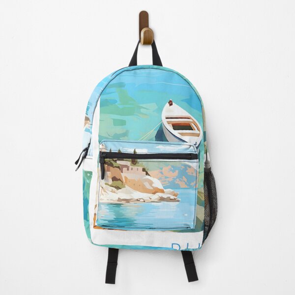 Item preview, Rhodes Greece Lindos Bay Turquoise Vintage Boats designed and sold by LaFabricaArt.