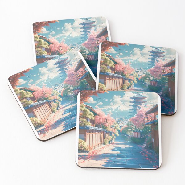 Item preview, Kyoto Pagoda Cherry Blossom Vintage Japan Street designed and sold by LaFabricaArt.