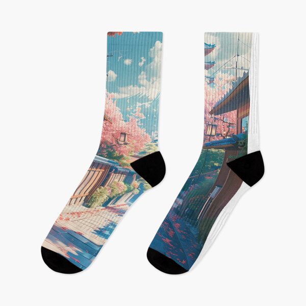 Item preview, Kyoto Pagoda Cherry Blossom Vintage Japan Street designed and sold by LaFabricaArt.