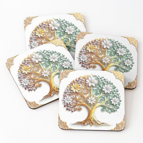 Item preview, Floral Tree of Life with Gold designed and sold by Sharon Schwalbe.