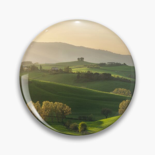 Item preview, Tuscan Rolling Hills at Sunset, Orciano Pisano Spring Landscape Photography designed and sold by Stefano Orazzini.