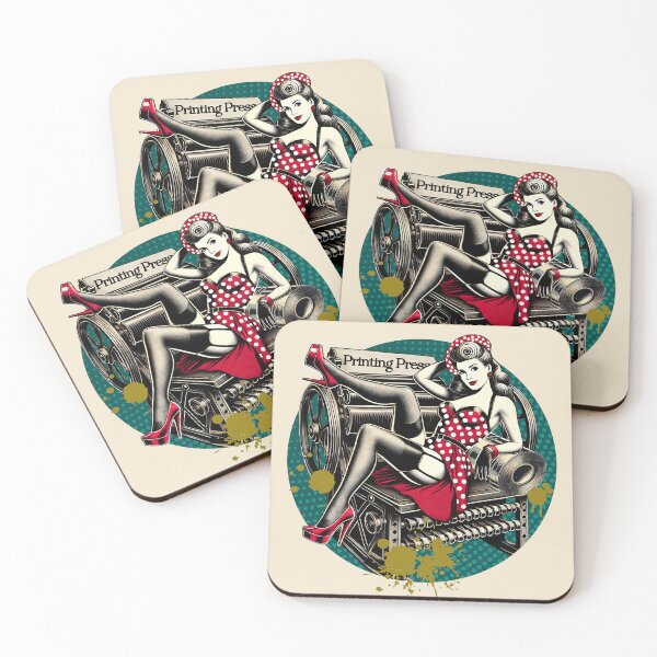 Item preview, Vintage Pinup Printing Press designed and sold by kaszczyszko.