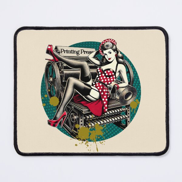 Item preview, Vintage Pinup Printing Press designed and sold by kaszczyszko.