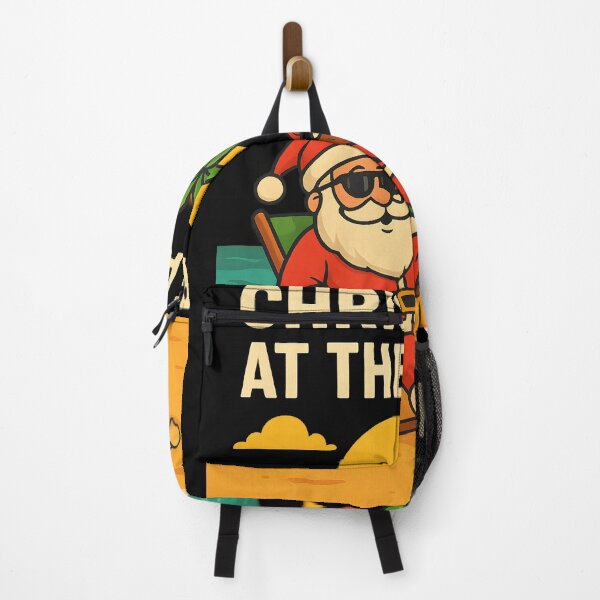 Item preview, Christmas at the Beach Santa Relaxing with Coconut Retro Tropical Holiday Design designed and sold by DrawHandArt.