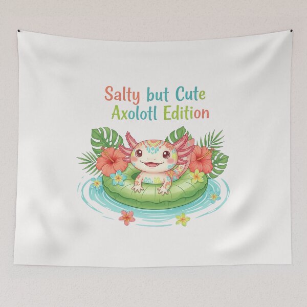 Item preview, Salty But Cute Axolotl Edition – Tropical Watercolor Axolotl Design designed and sold by Sun Sand & Sea Art.