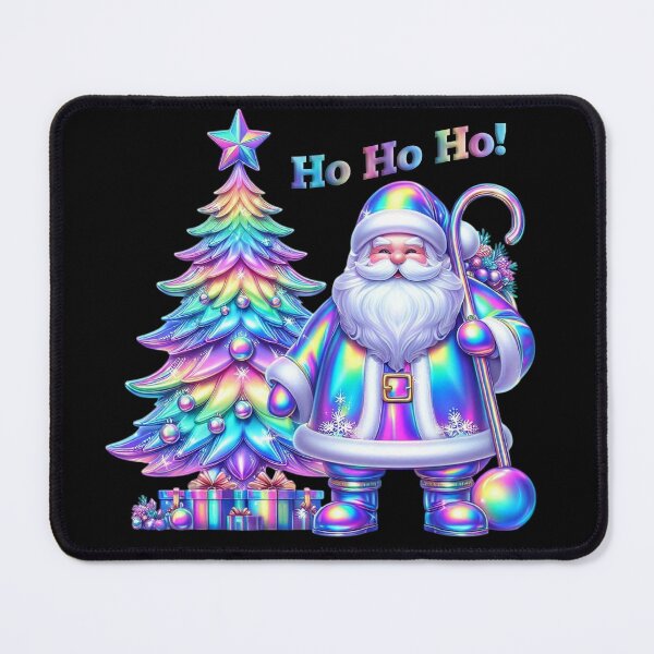 Item preview, Holographic Santa Claus Christmas Design – Psychedelic Holiday Art with Tree & Gifts designed and sold by lucidfrog.