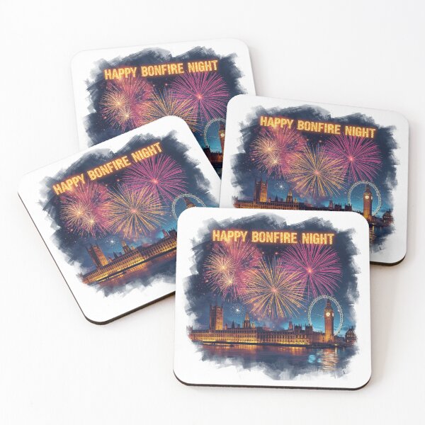 Item preview, Happy Bonfire Night | Fireworks Over London Art Print designed and sold by Sidra Official Art.