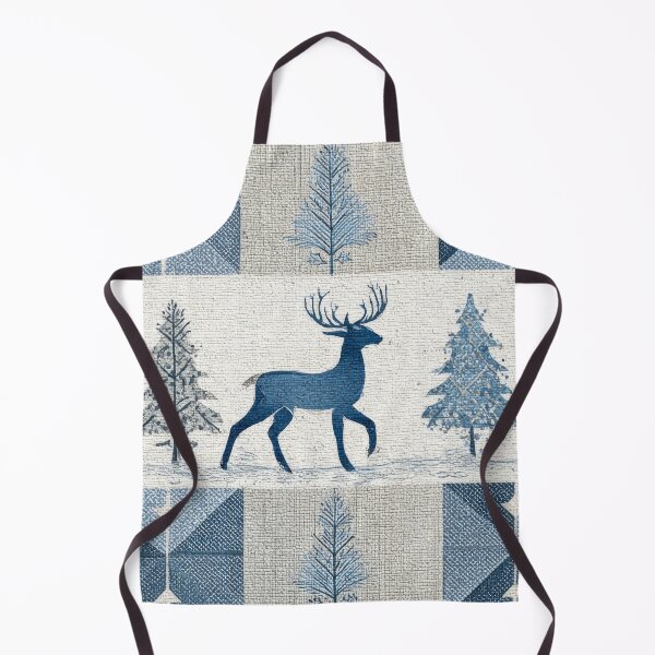 Item preview, Deer Patchwork - Vintage Winter Colors Blue and grey designed and sold by scicilysimonee.