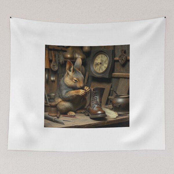 Item preview, Squirrel mending boots  designed and sold by Terry Collett.