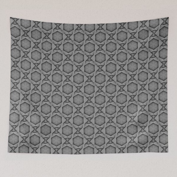 Item preview, Hexagram Geometric Pattern in Silver Gray designed and sold by Artistestella.
