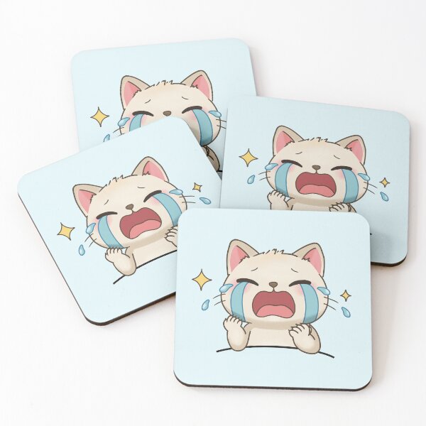 Item preview, Crying Star Cat - Blue Background designed and sold by AuraBerryArt.